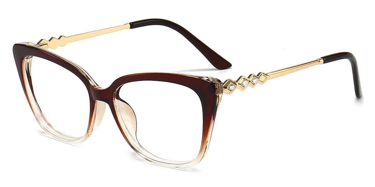 Gradient Brown Ismay - Cat Eye Glasses