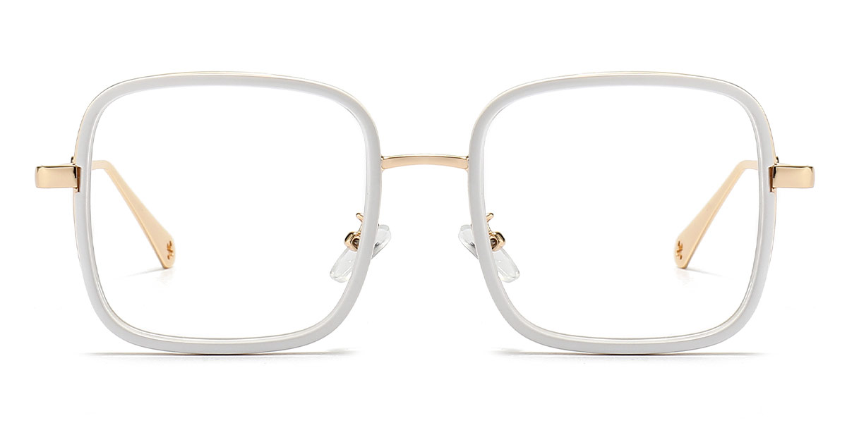White - Square Glasses - Lillian