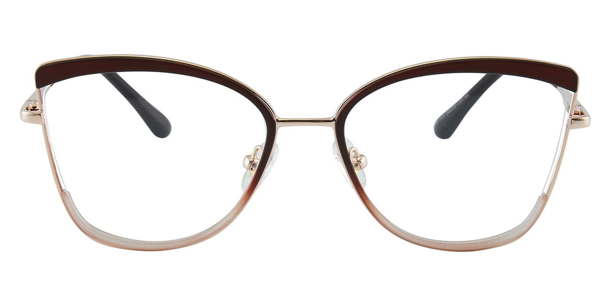 Brown - Cat eye Glasses - Auberon