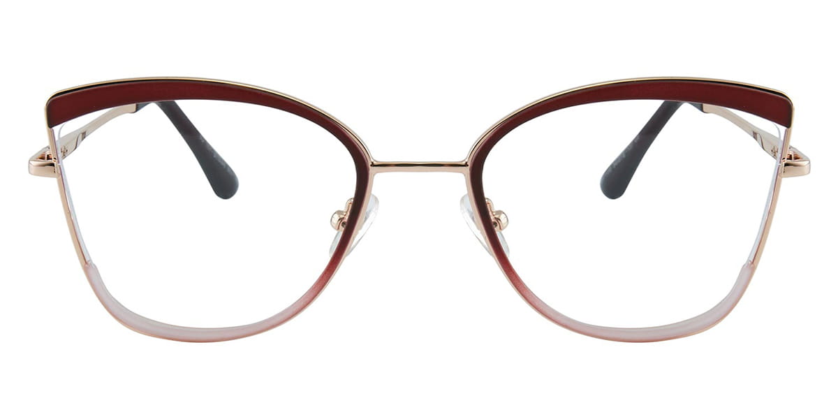 Red - Cat eye Glasses - Auberon