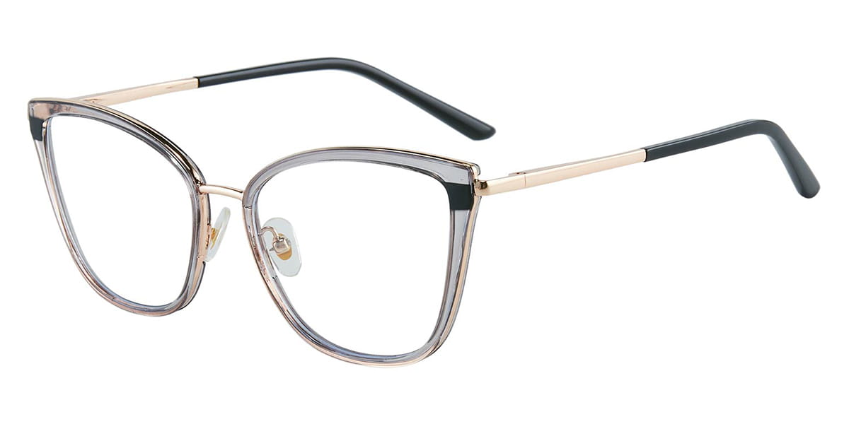 Grey - Cat eye Glasses - Eupraxia