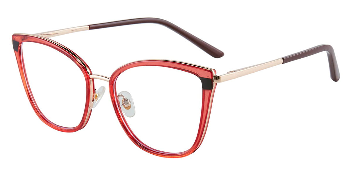 Red - Cat eye Glasses - Eupraxia