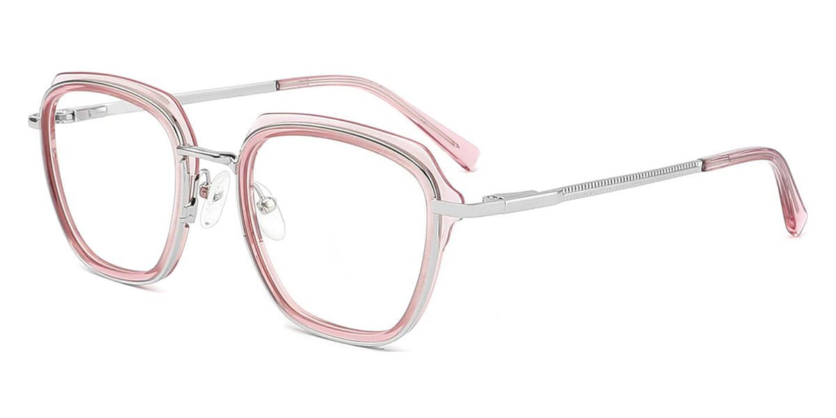Pink - Square Glasses - Melusine