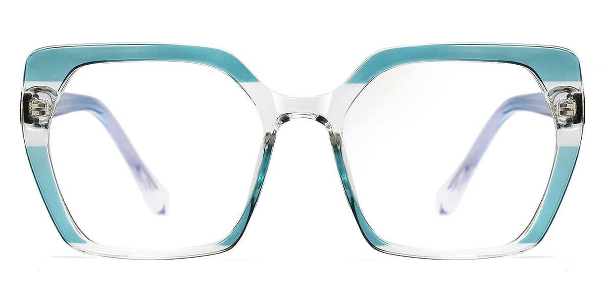 Clear Blue Mingxia - Square Glasses