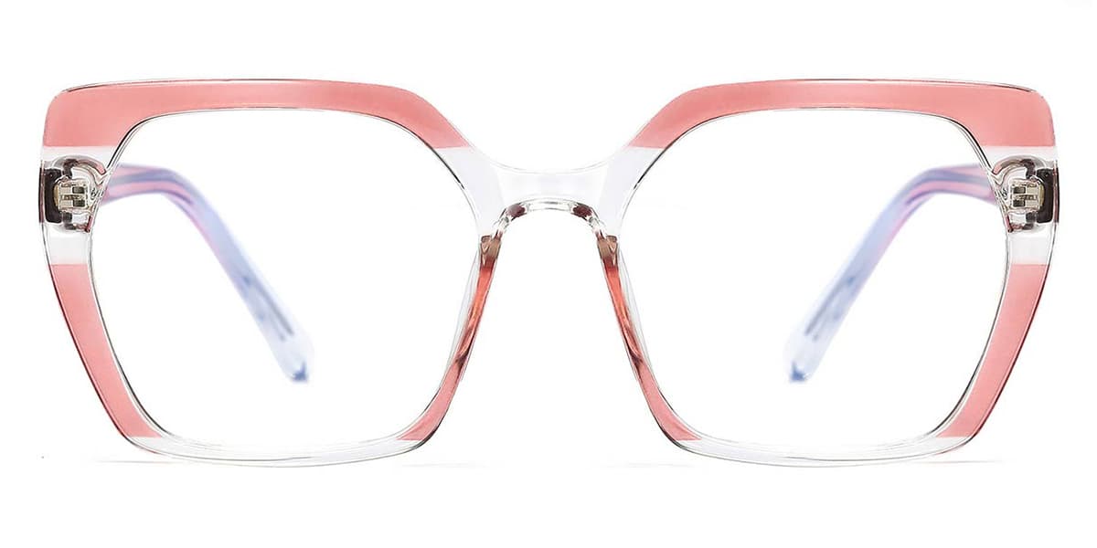Pink - Square Glasses - Mingxia