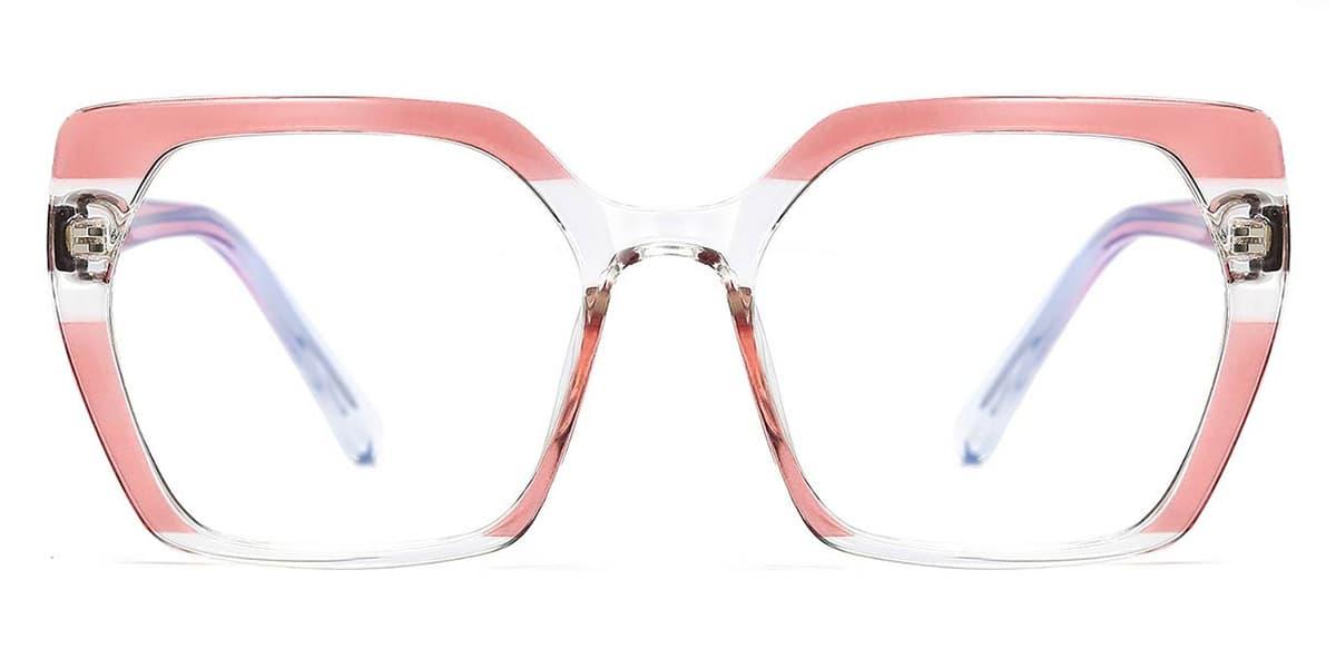 Pink Clear Mingxia - Square Glasses