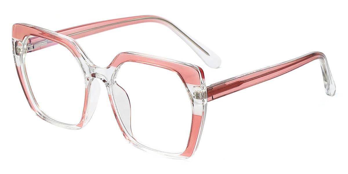 Pink Clear Mingxia - Square Glasses