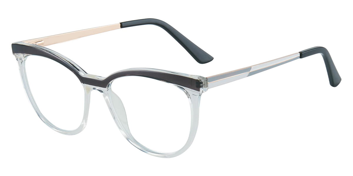 Black Transparent - Oval Glasses - Nira
