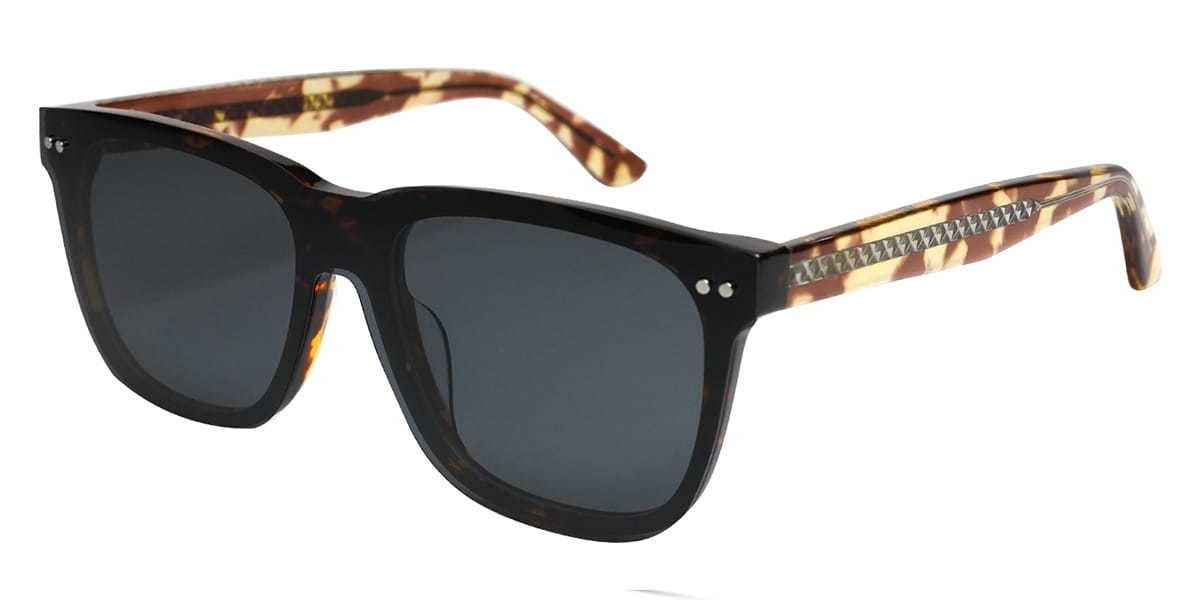 Tortoiseshell Teal - Square Clip-On Sunglasses