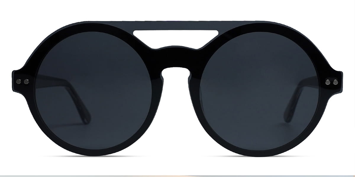 Black Yaiza - Round Clip-On Sunglasses