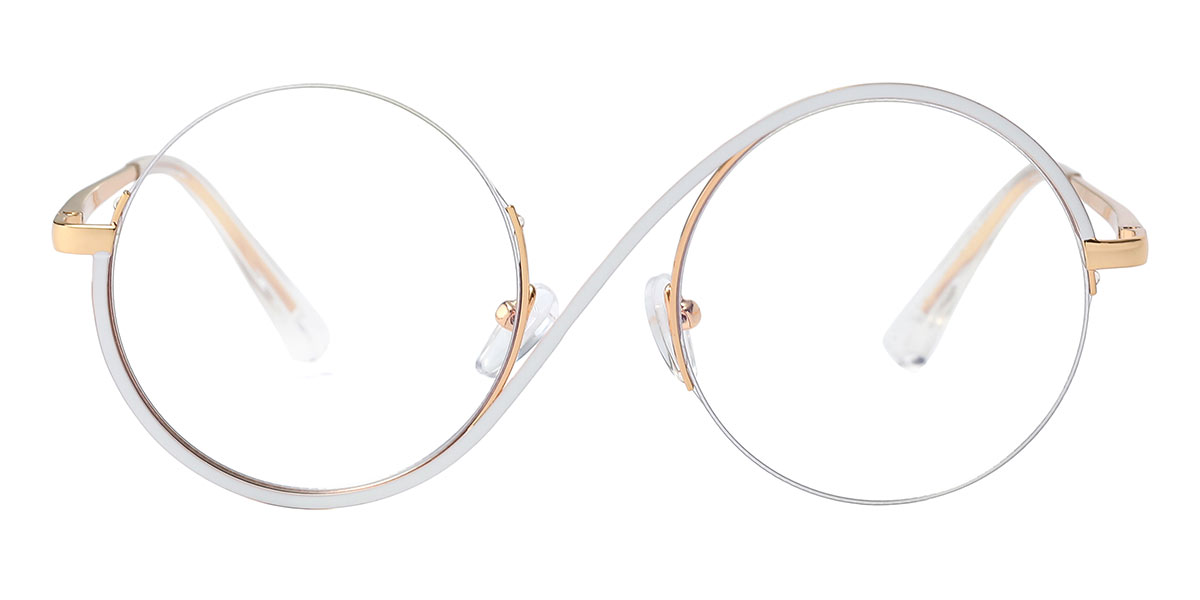 White - Round Glasses - Nevaeh