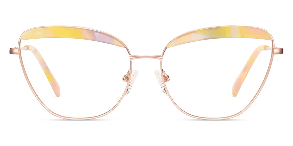 Yellow - Cat eye Glasses - Nekane