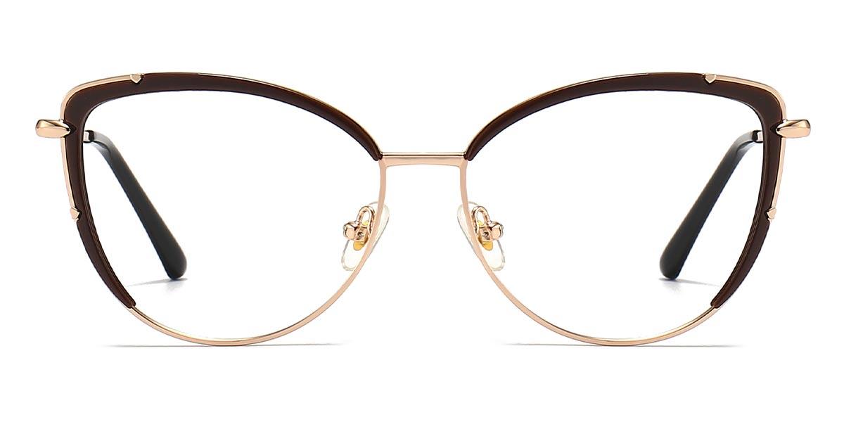 Gold Brown Evathia - Cat Eye Glasses
