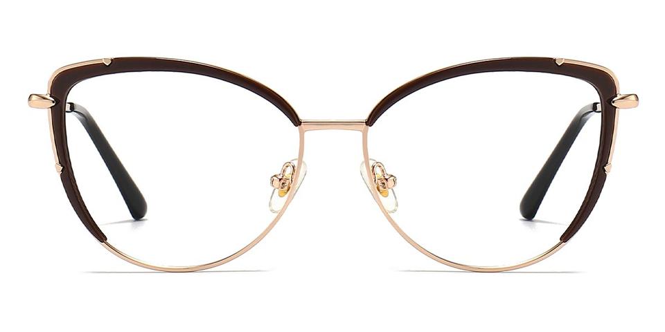 Gold Brown Evathia - Cat Eye Glasses