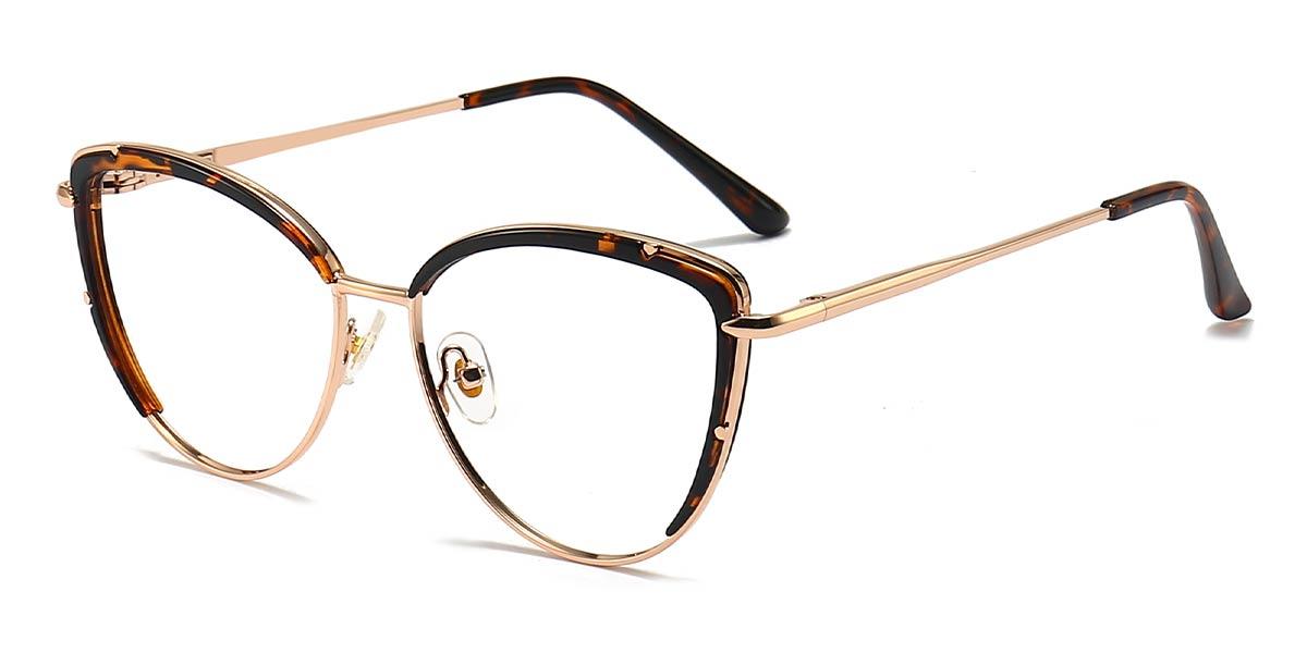 Gold Tortoiseshell Evathia - Cat Eye Glasses