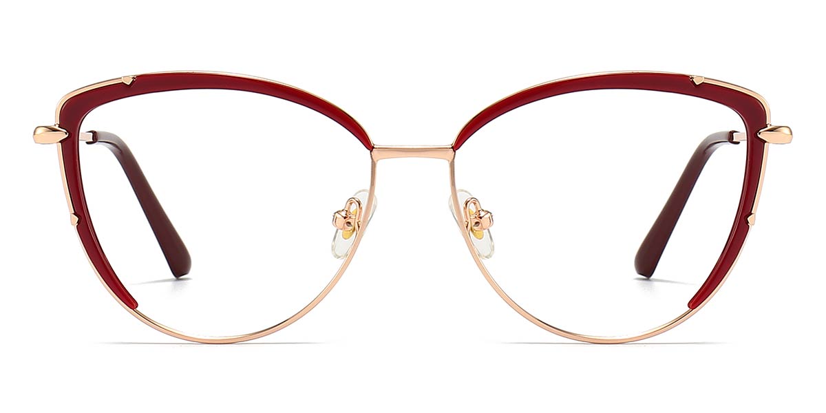 Red - Cat eye Glasses - Evathia