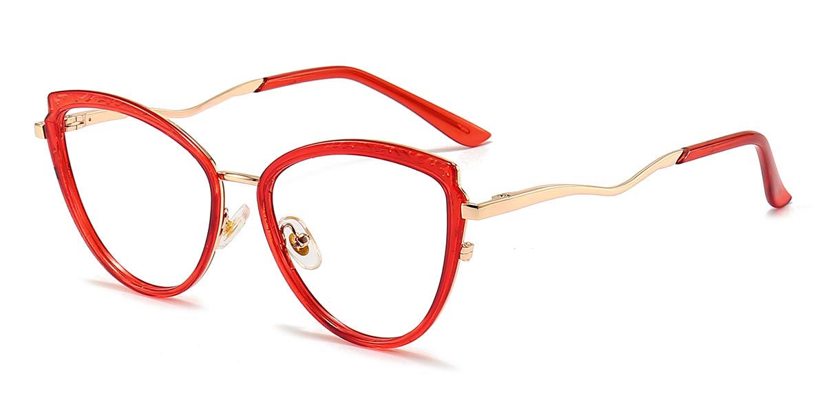 Red - Cat eye Glasses - Irati