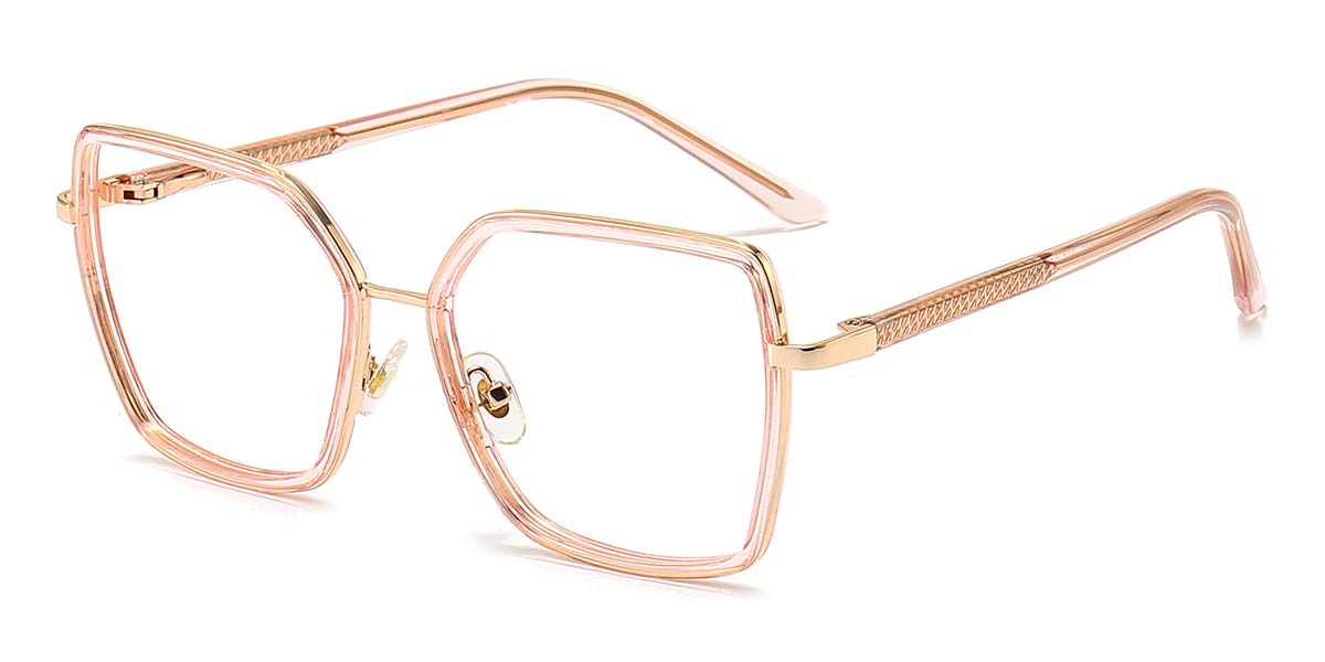 Light Pink - Square Glasses - Minda