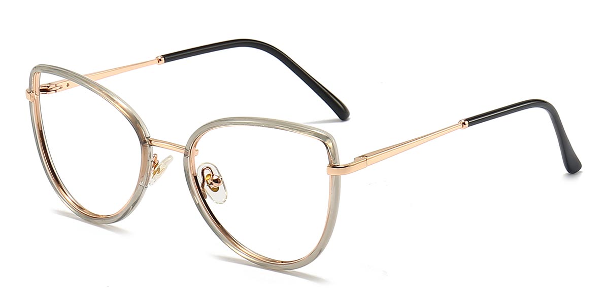 Grey - Cat eye Glasses - Kimbry