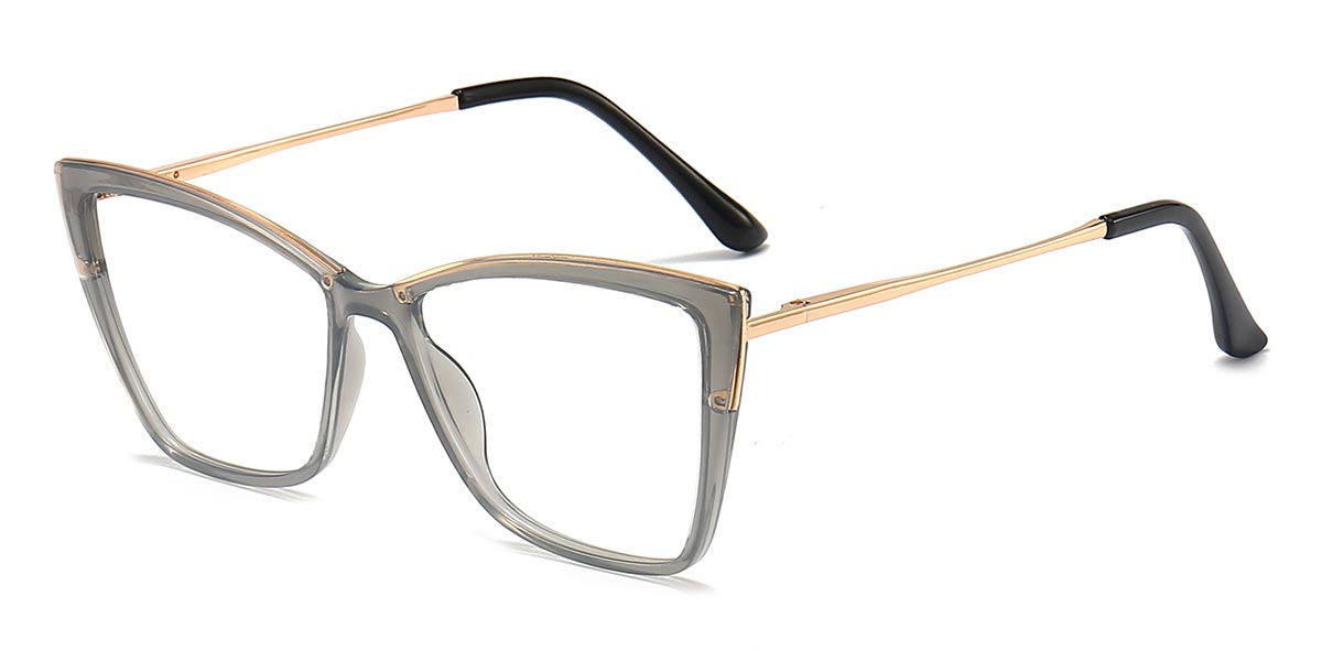Grey - Cat eye Glasses - Lachesis