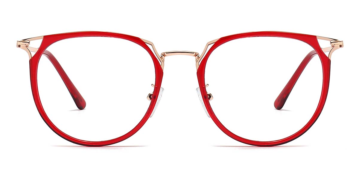 Red - Round Glasses - Amaliaa