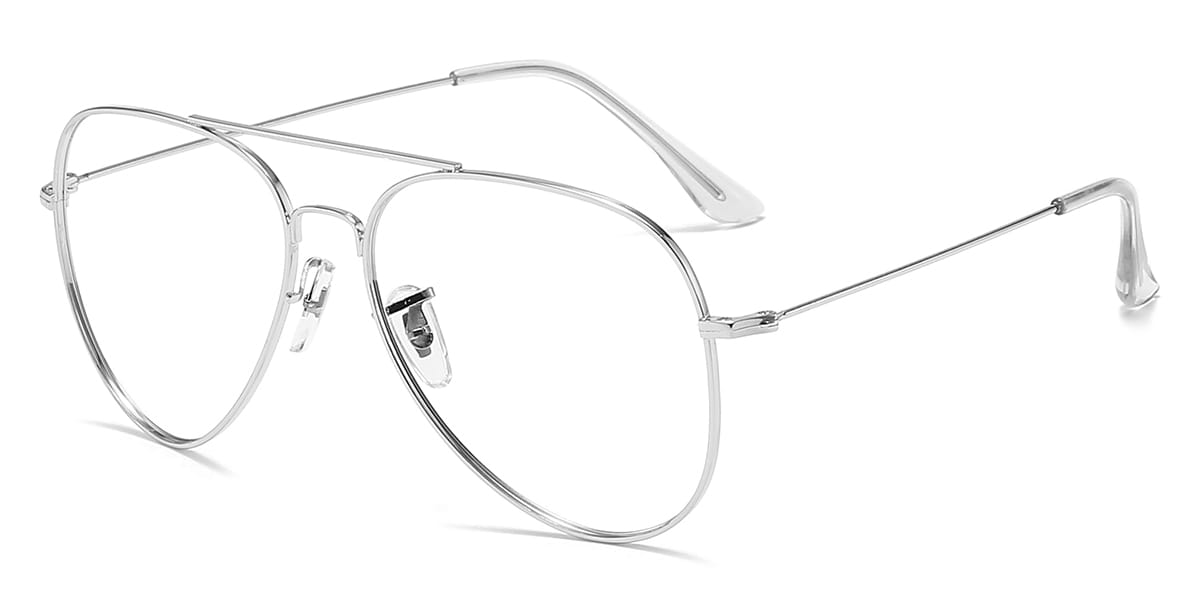 Silver - Aviator Glasses - Maverick
