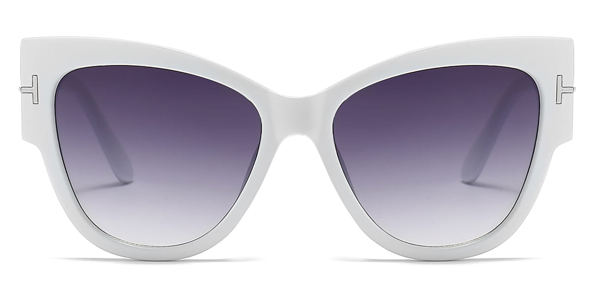 White Grey Lux - Cat eye Sunglasses