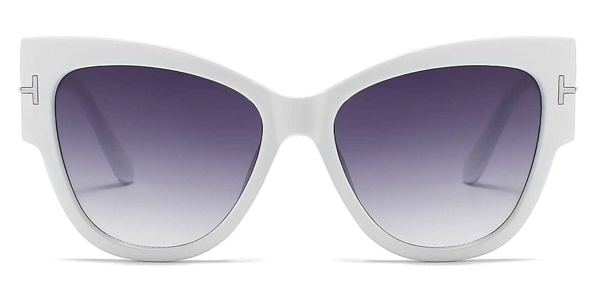 White Grey Lux - Cat Eye Sunglasses