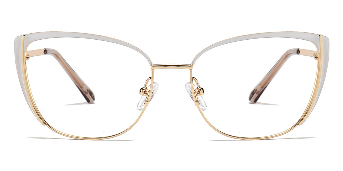 White - Cat eye Glasses - Emery