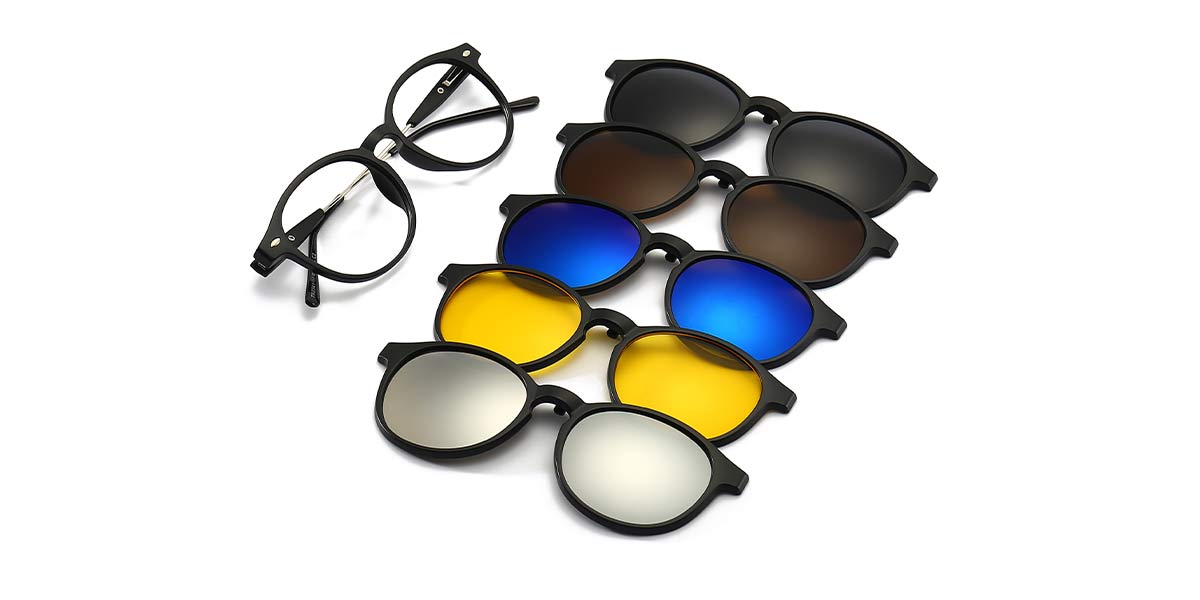 Colour Quinn Glasses - Oval Clip-On Sunglasses