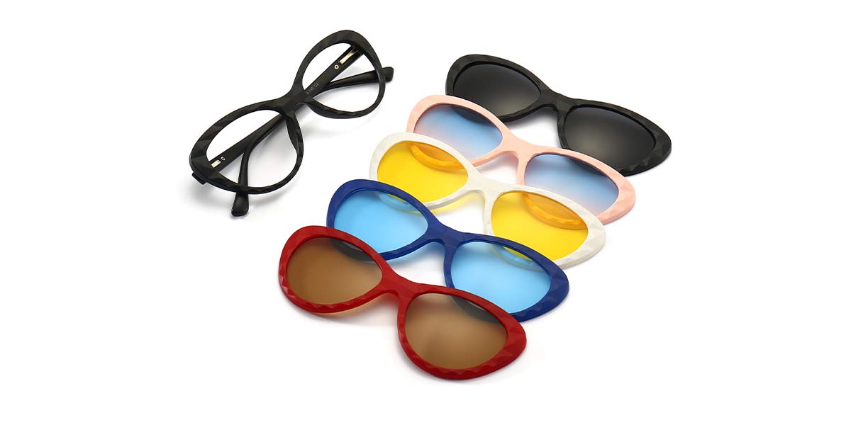 Colour - Cat eye Clip-On Sunglasses - Natalia