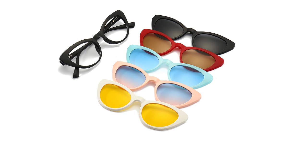 Colour - Cat eye Clip-On Sunglasses - Ayden