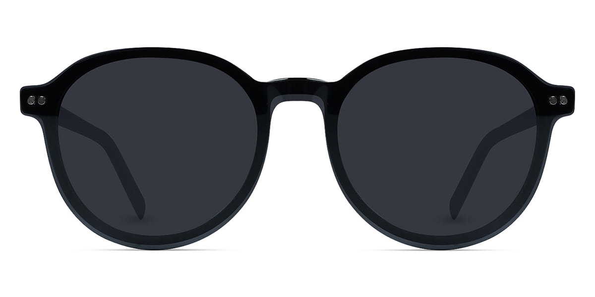 Black Tortoiseshell Crispin - Oval Clip-On Sunglasses