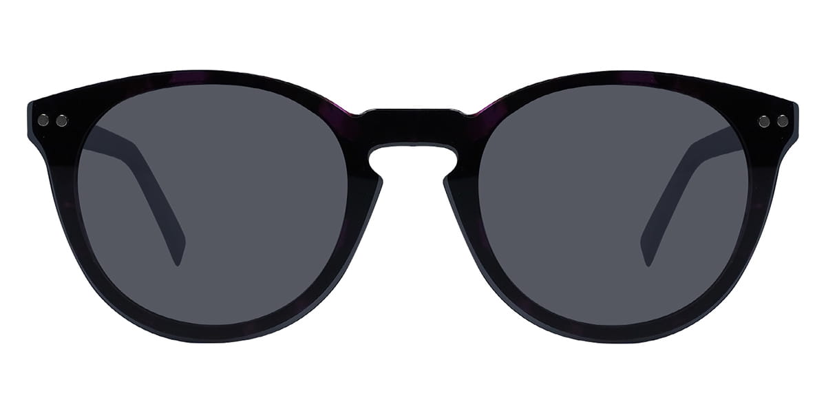 Purple Tortoiseshell Xerxes - Round Clip-On Sunglasses