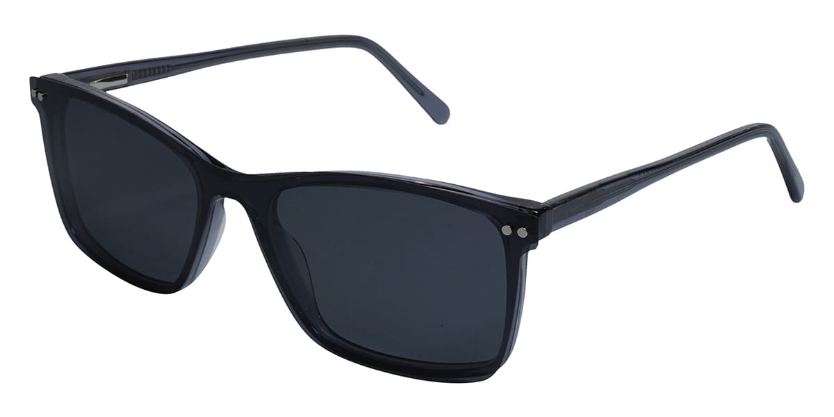 Grey Zbigniew - Rectangle Clip-On Sunglasses