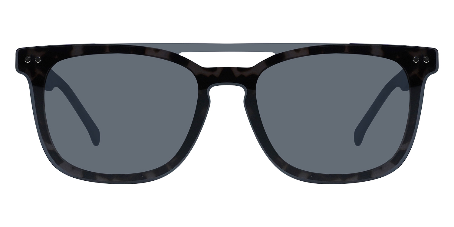 Tortoiseshell - Rectangle Clip-On Sunglasses - Ximena