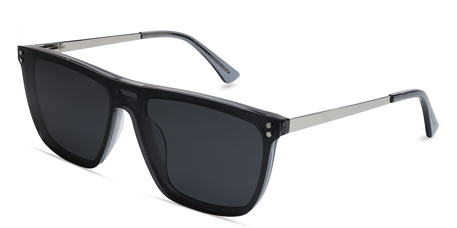Grey - Aviator Clip-On Sunglasses - Grovere
