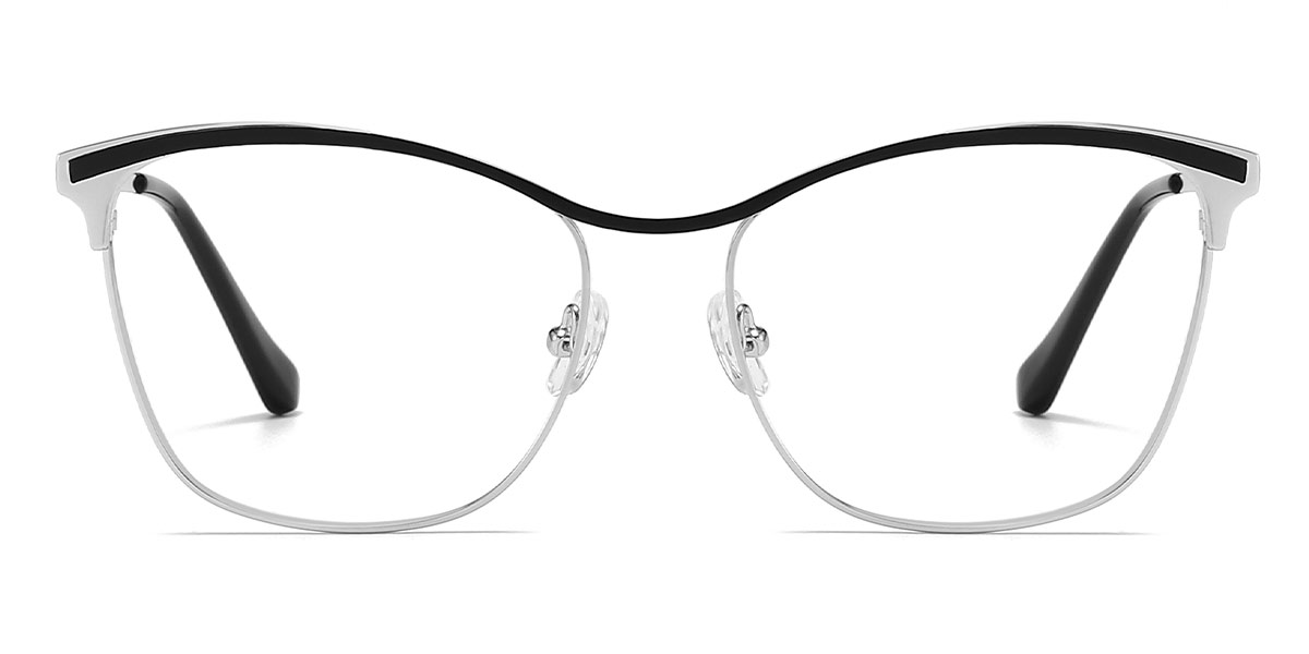 Black Silver - Cat eye Glasses - Austin