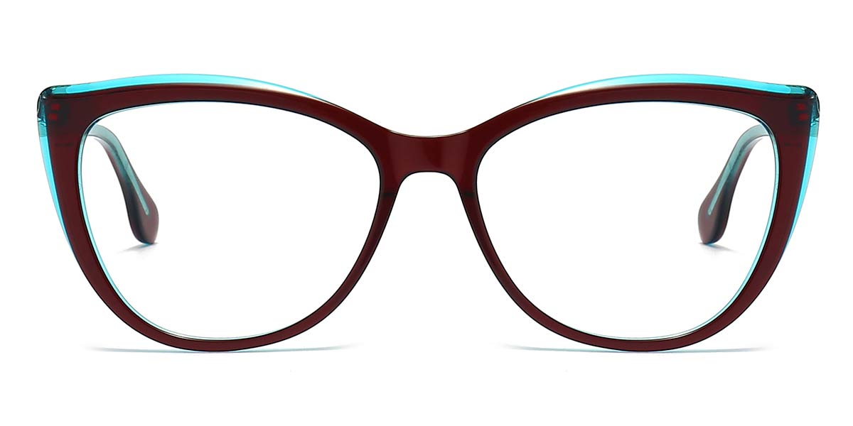 Blue Red - Cat eye Glasses - Cole