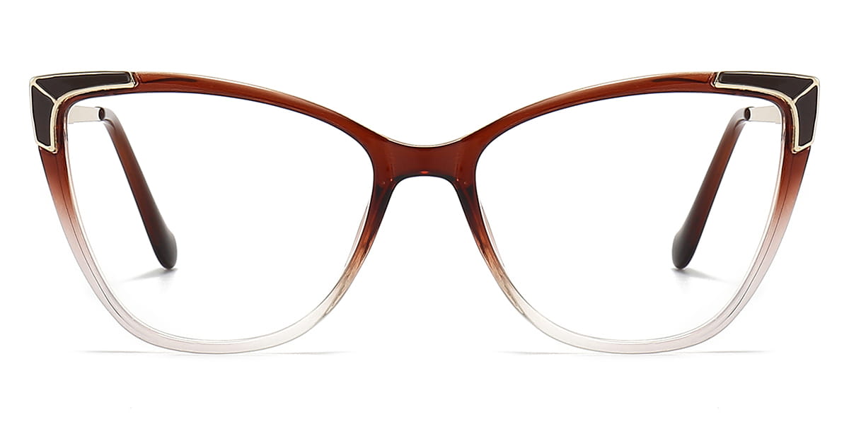Gradient Brown - Cat eye Glasses - Karter
