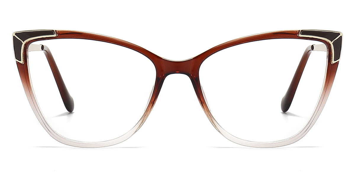 Gradient Brown Karter - Cat Eye Glasses