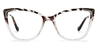 Grey Stripe Clear Karter - Cat Eye Glasses