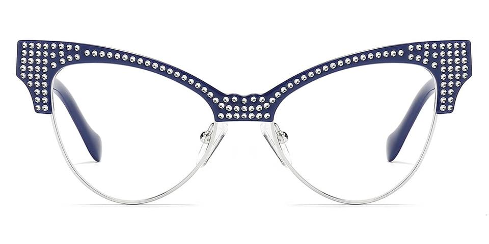 Silver Blue Diamond Amari - Cat Eye Glasses