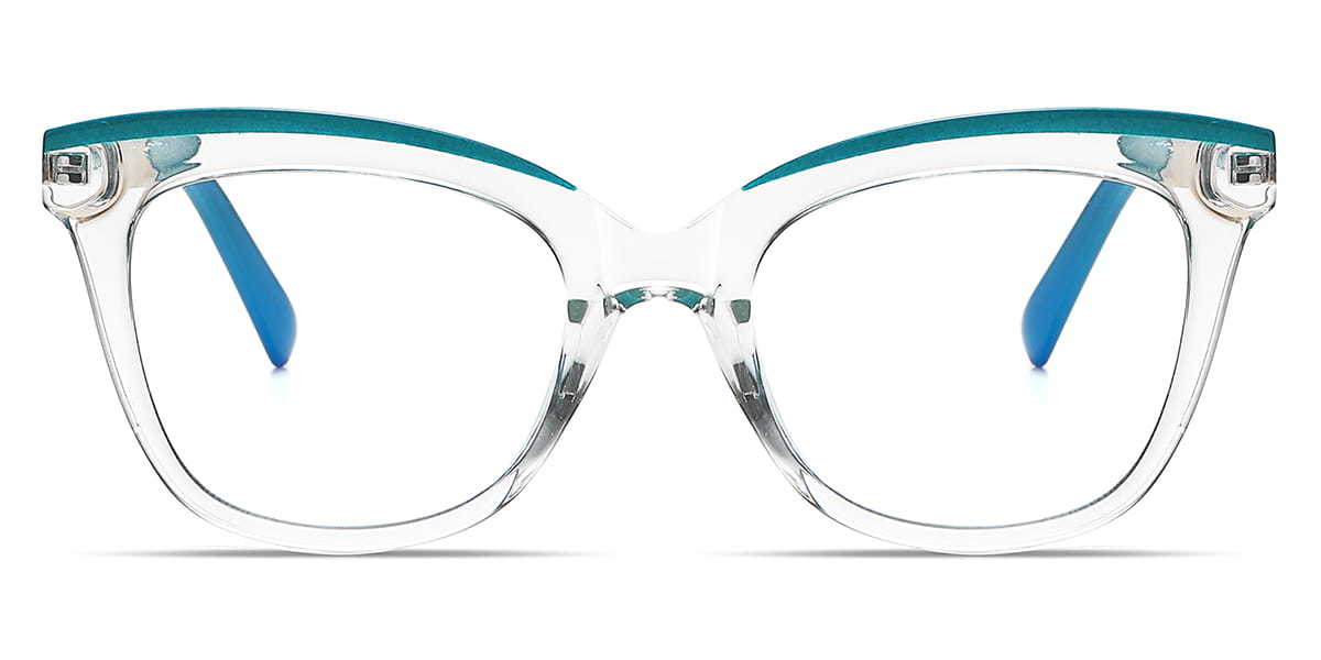 Clear Blue Maggie - Cat Eye Glasses