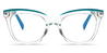 Clear Blue Maggie - Cat Eye Glasses