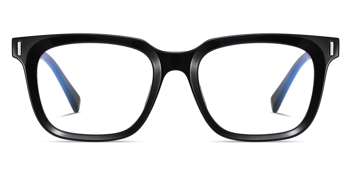 Black - Rectangle Glasses - Everly