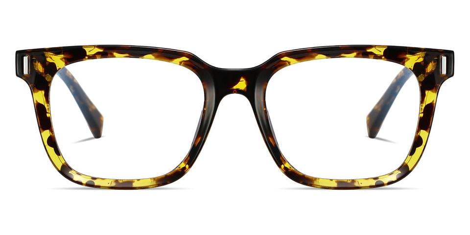Yellow Tortoiseshell Everly - Rectangle Glasses