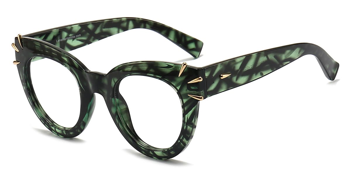Green Tortoiseshell - Cat eye Glasses - Maya