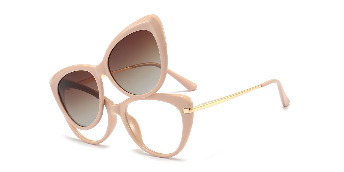 Pink Elena - Cat eye Clip-On Sunglasses