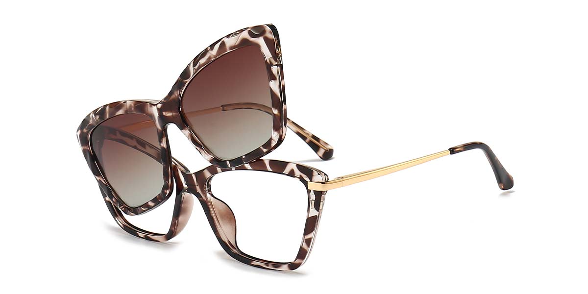 Tortoiseshell Matthew - Cat eye Clip-On Sunglasses